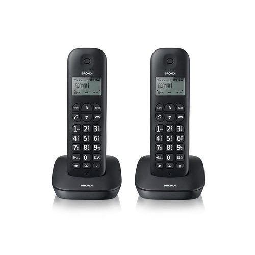 Image of TELEFONO CORDLESS BRONDI GALA TWIN 10273810 Nero DECT display alfanum. ID chiamate 074