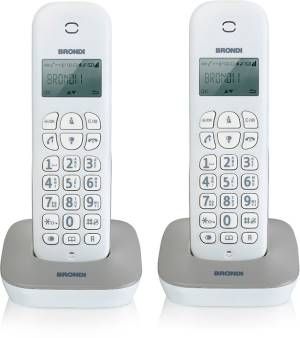 Image of Brondi Gala Twin Telefono DECT Grigio, Bianco Identificatore di chiamata 074