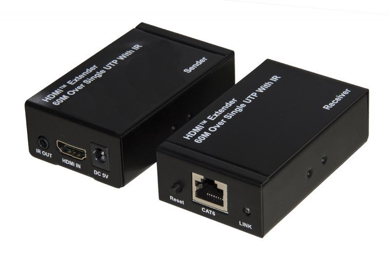 Image of EXTENDER HDMI TRAMITE CAVO RETE CAT 5/6 FINO 60MT INFR.TELEC. POC 074