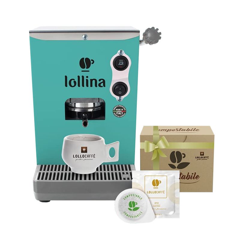 Image of LOLLO CAFFE` NUOVA LOLLINA+ (ACQUAMELLOW) - MACCHINA CAFFE` ESPRESSO A CIALDE + 40 CIALDE MISCELA ORO 074