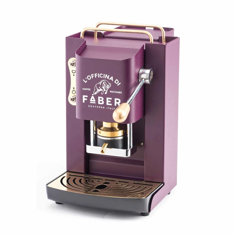 Image of FABER PRO DELUXE - MACCHINA PER CAFFE CON PRESSACIALDA IN OTTONE - TELAIO INTERAMENTE IN ACCIAIO MAT VIOLET 074