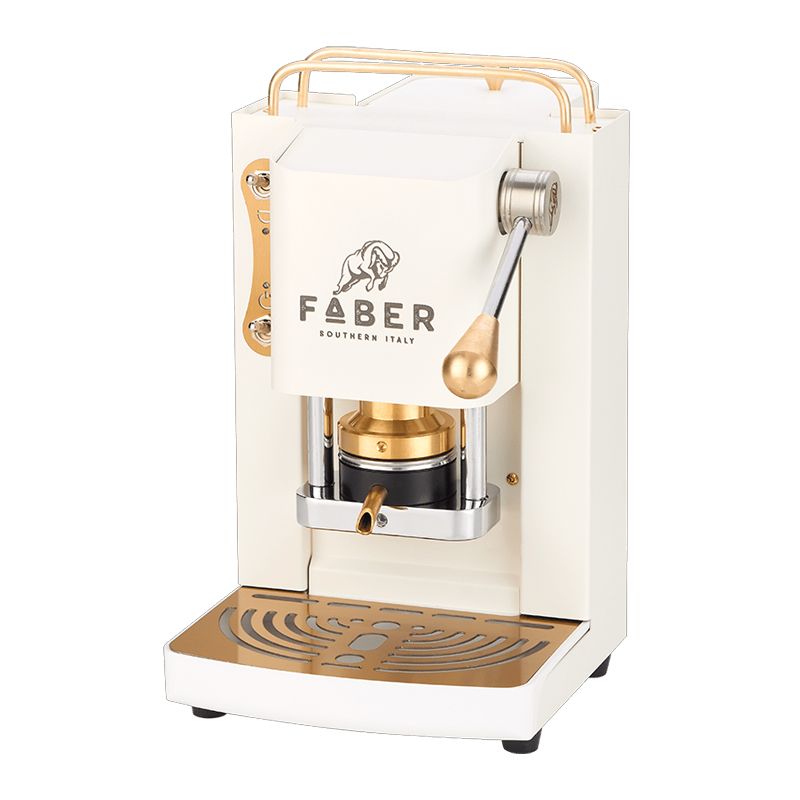 Image of FABER PRO DELUXE SABBIA IVORY - MACCHINA PER CAFFE - PRESSACIALDA IN OTTONE - ELETTROVALVOLA E TERMOSTATO 95 - TELAIO IN ACCIAIO 074