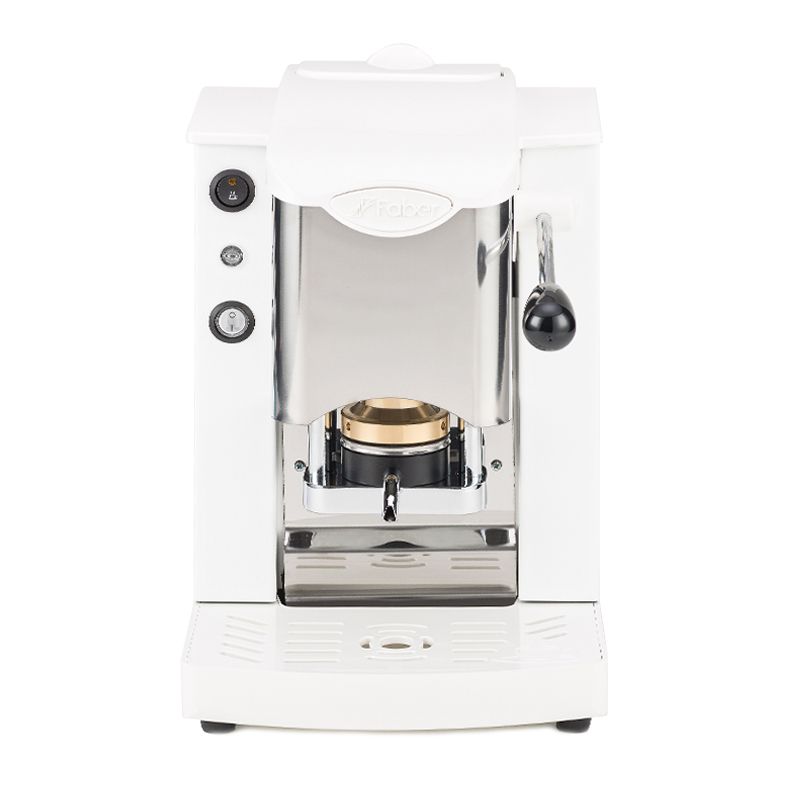 Image of FABER SLOT INOX - MACCHINA PER CAFFE CON PRESSACIALDA IN OTTONE - TELAIO IN METALLO BIANCO E FRONTALE IN ACCIAIO 074