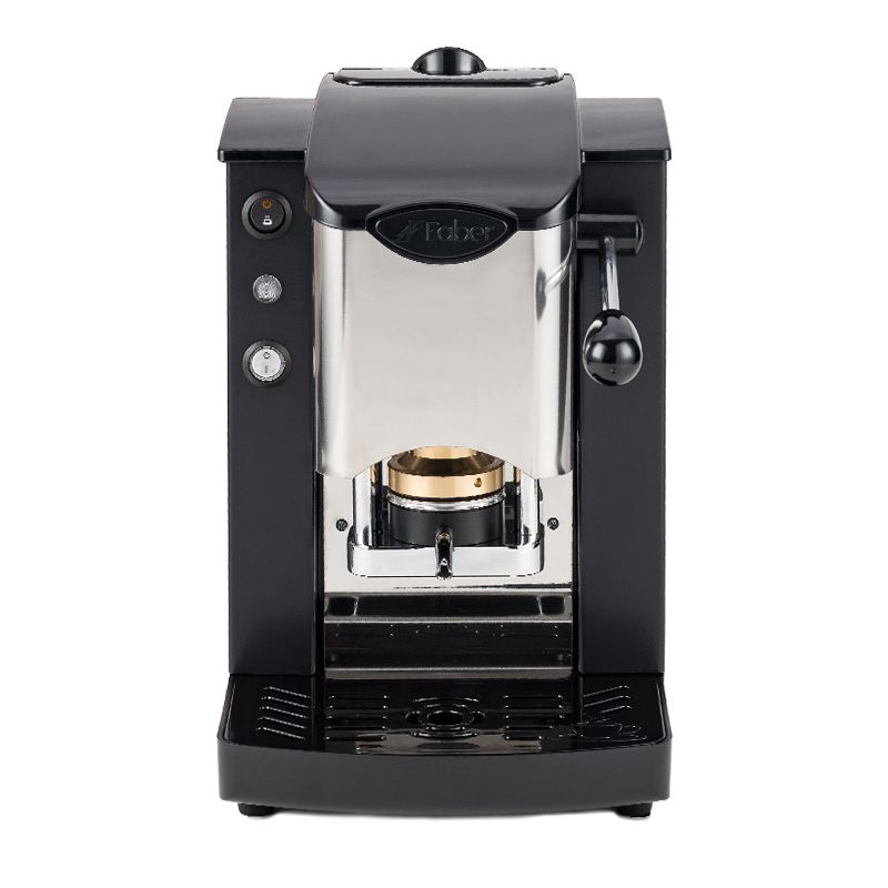 Image of FABER SLOT INOX - MACCHINA PER CAFFE CON PRESSACIALDA IN OTTONE - TELAIO IN METALLO NERO E FRONTALE IN ACCIAIO 074