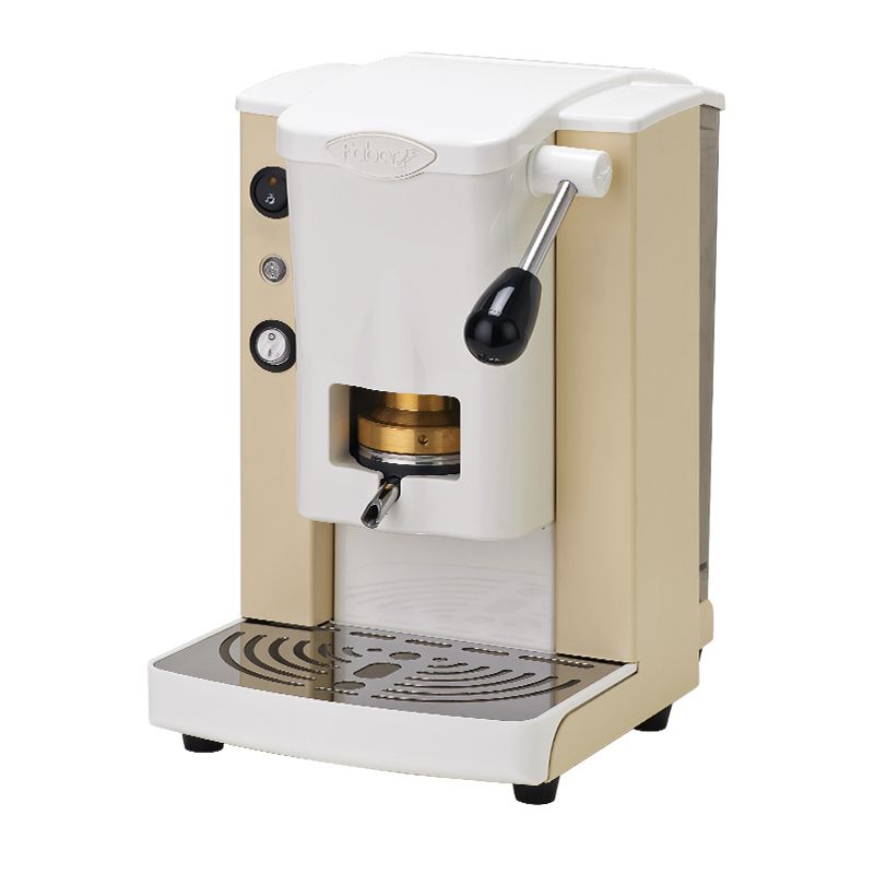 Image of FABER SLOT PLAST BASIC - MACCHINA PER CAFFE CON PRESSACIALDA IN OTTONE - TELAIO IN METALLO SABBIA E FRONTALE IN POLICARBONATO BIANCO 074