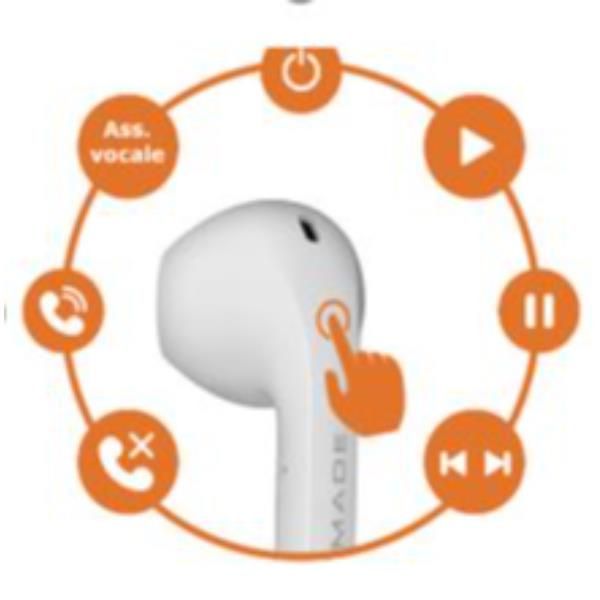 Image of EARBUDS AURICOLARI BT BIANCO/BLU 074