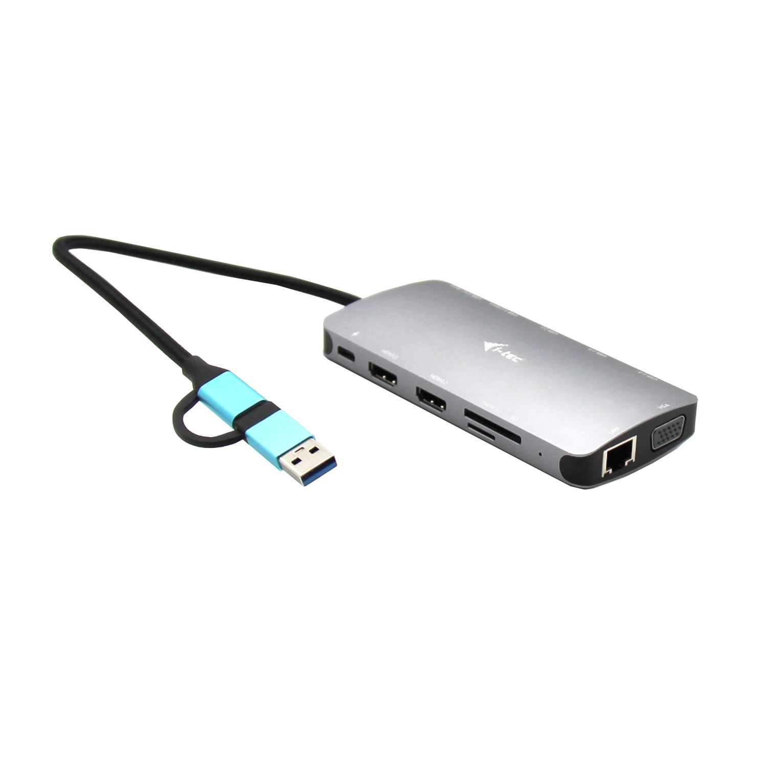 Image of i-tec USB 3.0 USB-C/Thunderbolt 3x Display Metal Nano Dock with LAN + Power Delivery 100 W 074