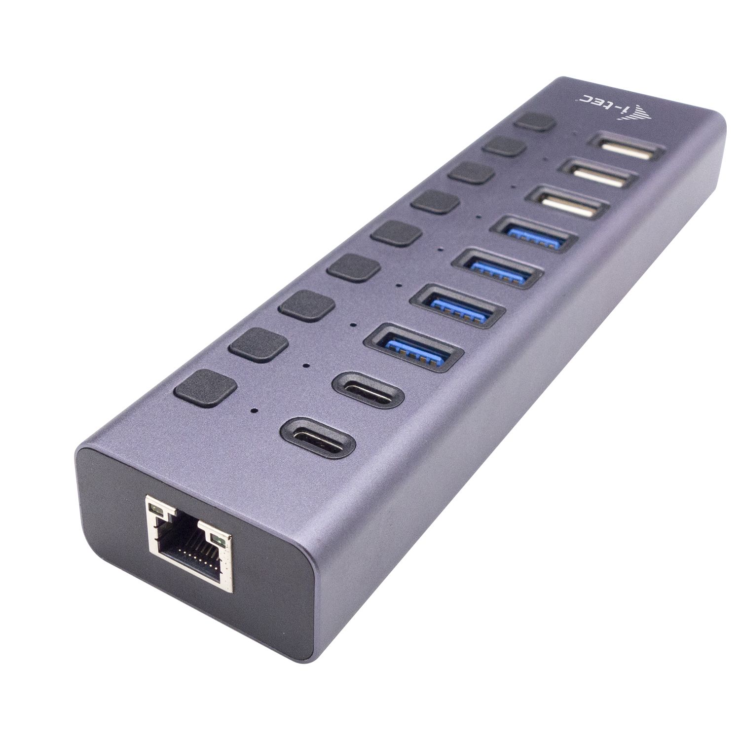 Image of i-tec USB-A/USB-C Charging HUB 9port with LAN + Power Adapter 60 W 074