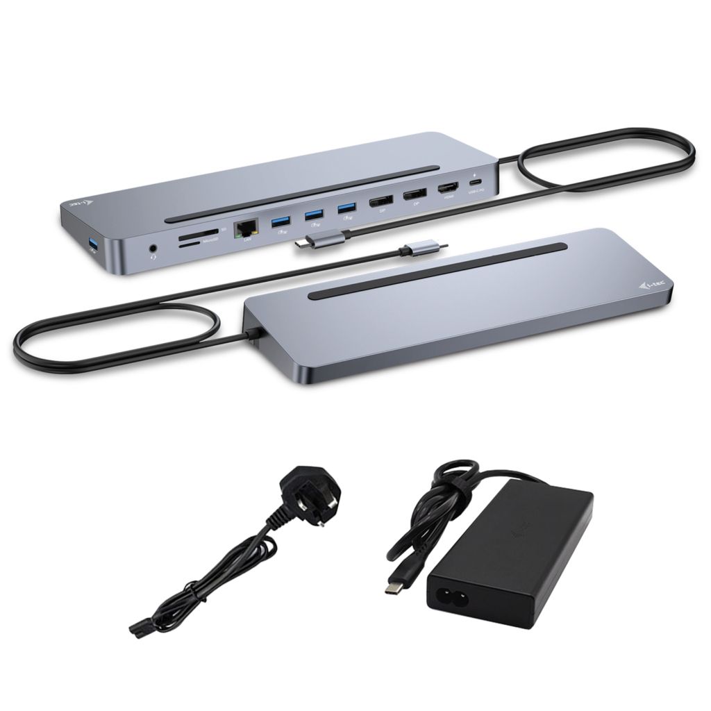 Image of i-tec USB-C Metal Ergonomic 3x 4K Display Docking Station with Power Delivery 100 W + Universal Charger 100 W 074