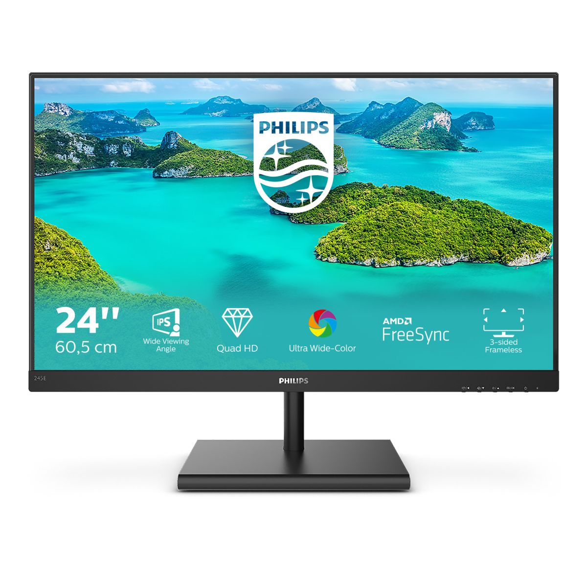 Image of Philips E Line 245E1S/00 LED display 60,5 cm (23.8") 2560 x 1440 Pixel 2K Ultra HD LCD Nero 074