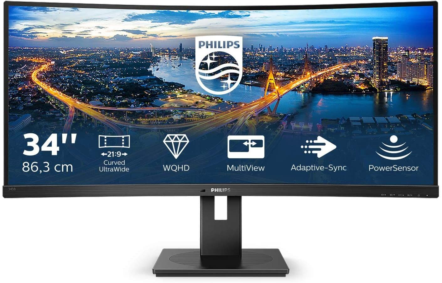 Image of Philips B Line 345B1C/00 Monitor PC 86,4 cm (34") 3440 x 1440 Pixel Quad HD LCD Nero 074