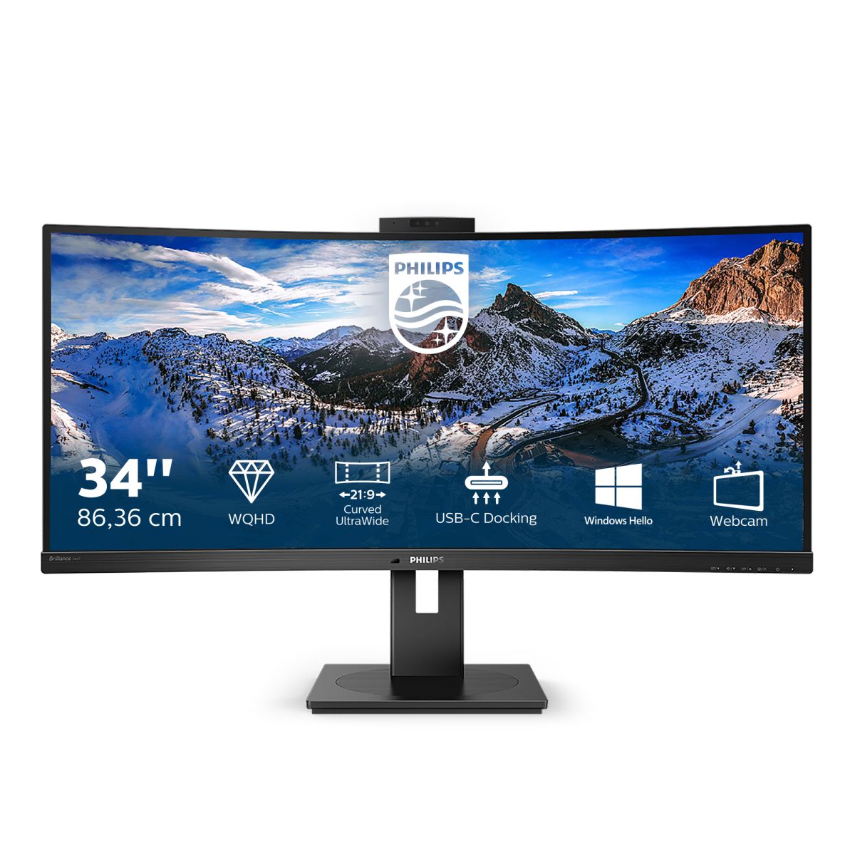 Image of Philips P Line 346P1CRH/00 LED display 86,4 cm (34") 3440 x 1440 Pixel UltraWide Quad HD Nero 074