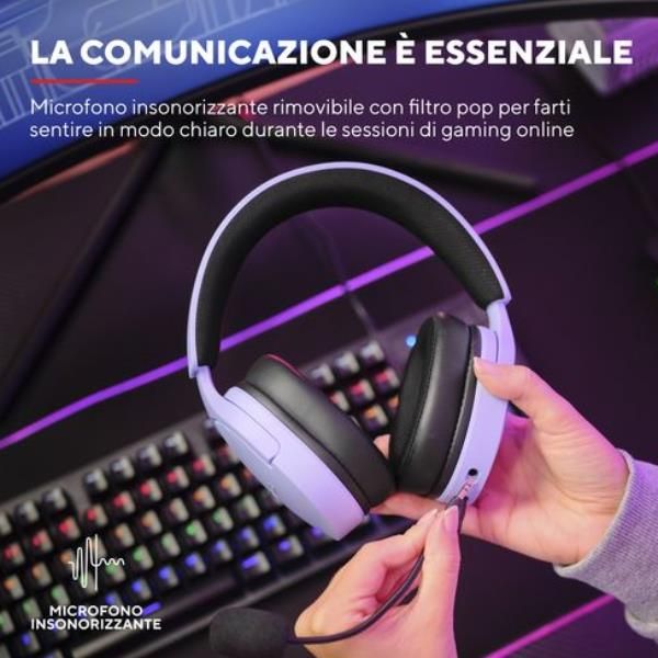 Image of Trust GXT 490P FAYZO Auricolare Cablato A Padiglione Gaming USB tipo A Nero, Viola 074