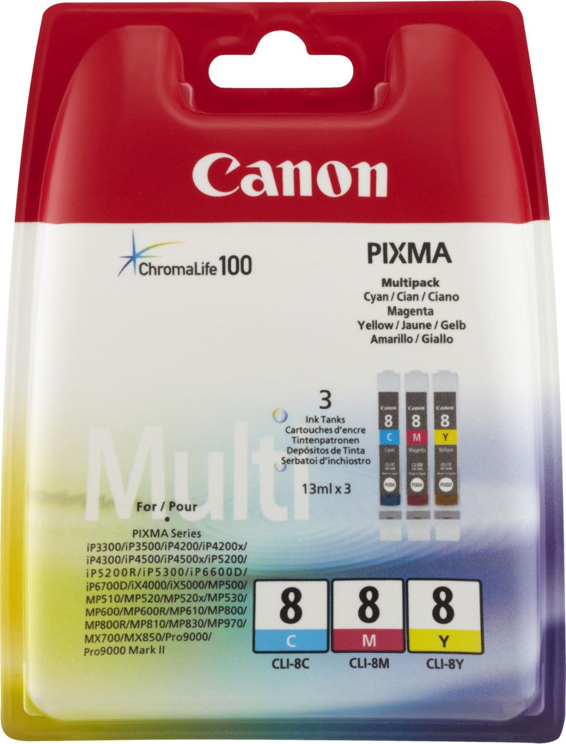 Image of Canon Cartucce Inkjet colore Multipack CLI-8 C/M/Y 074