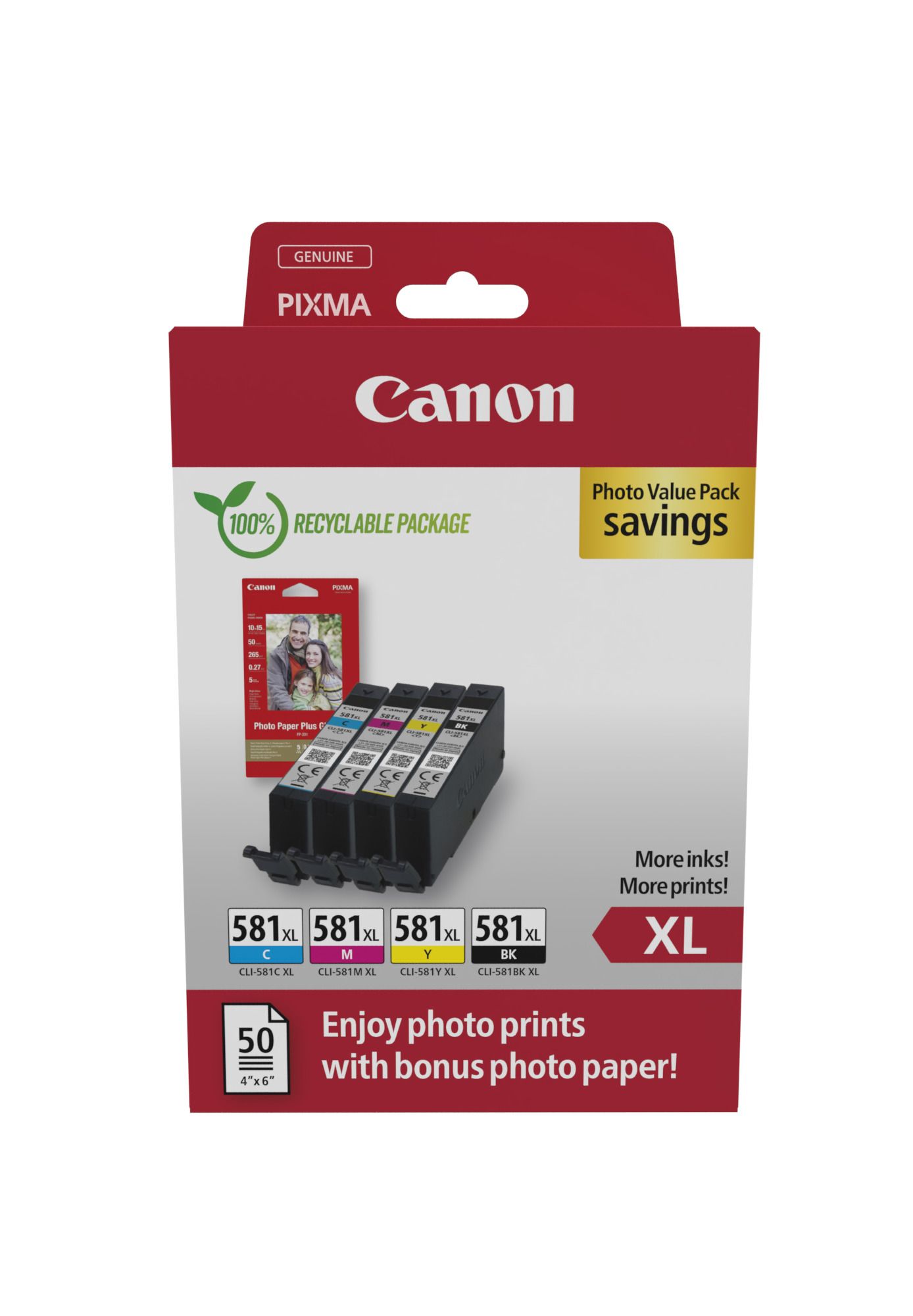 Image of Canon 2052C006 cartuccia Inkjet 4 pz Originale Resa elevata (XL) Nero, Ciano, Magenta, Giallo 074