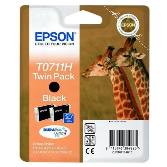 Image of Epson Giraffe Confezione doppia Nero T0711H Inchiostri DURABrite Ultra 074