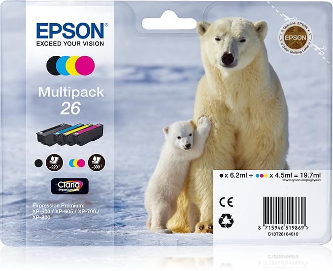 Image of Epson Polar bear Multipack 26 (4 colori: NCMG) 074