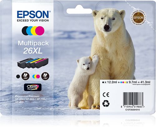 Image of Epson Polar bear Multipack 26XL (4 colori XL : NCMG) 074