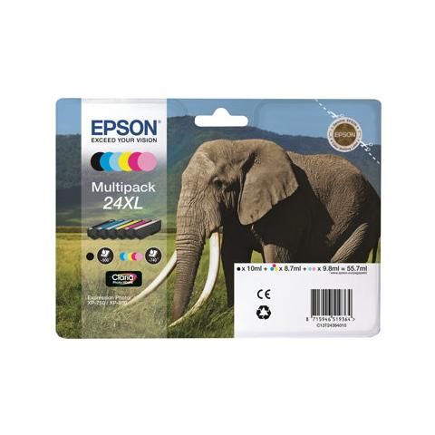 Image of Epson Elephant Multipack 6-colours 24XL Claria Photo HD Ink 074