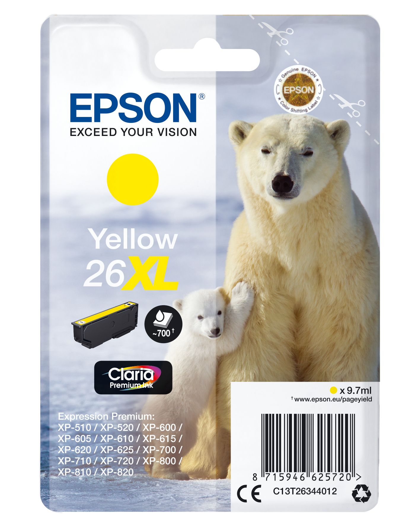 Image of Epson Polar bear Cartuccia Giallo XL 074