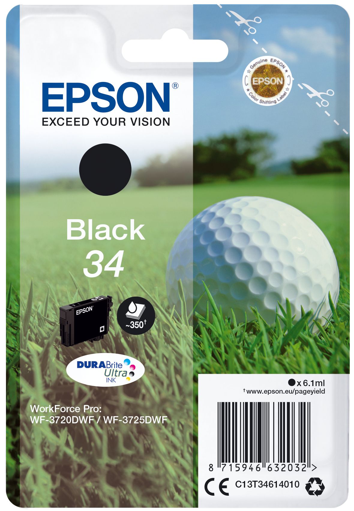 Image of Epson Golf ball Singlepack nero 34 DURABrite Ultra Ink 074