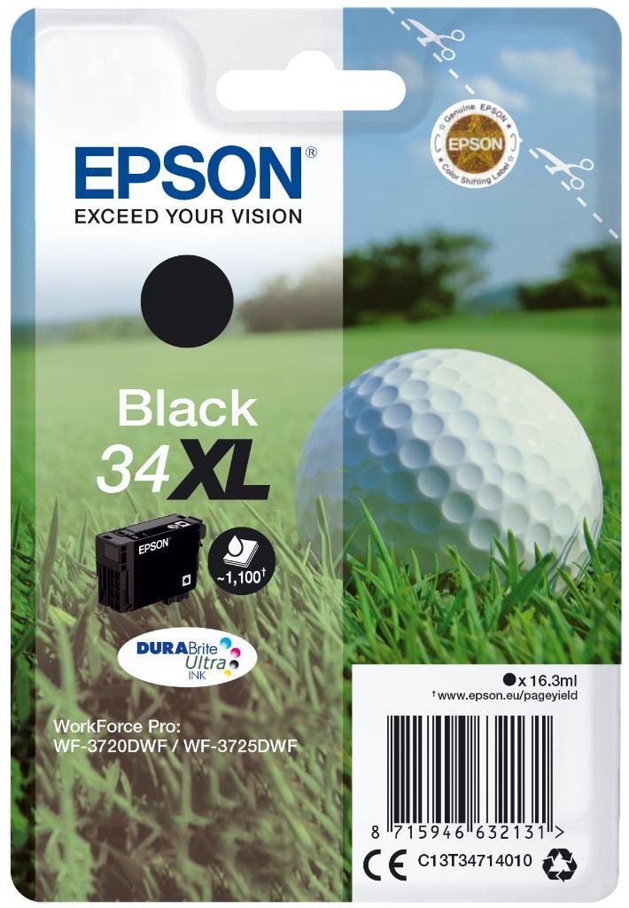 Image of Epson Golf ball Singlepack nero 34XL DURABrite Ultra Ink 074