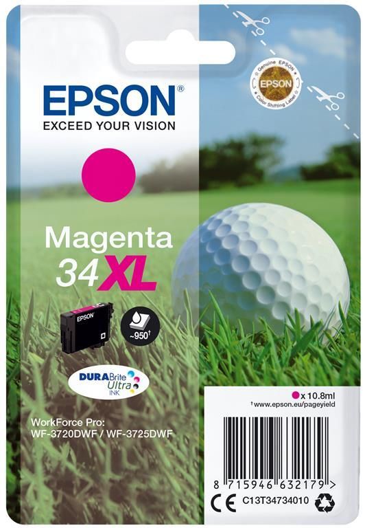 Image of Epson Golf ball Singlepack Magenta 34XL DURABrite Ultra Ink 074