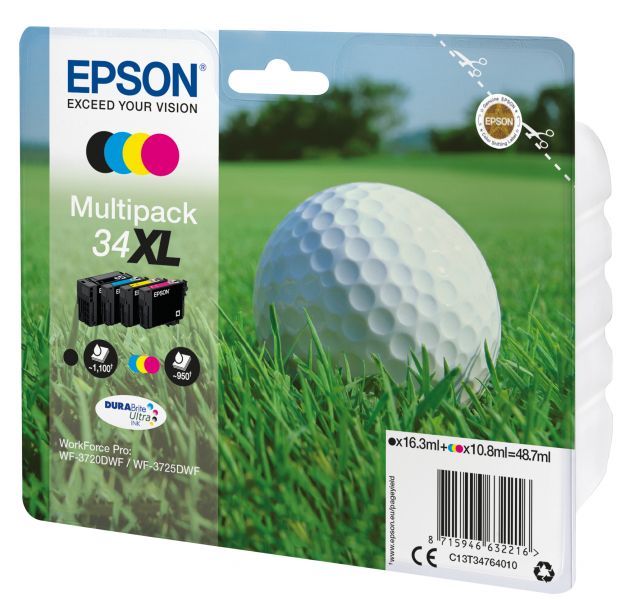 Image of Epson Golf ball Multipack 4-colours 34XL DURABrite Ultra Ink 074