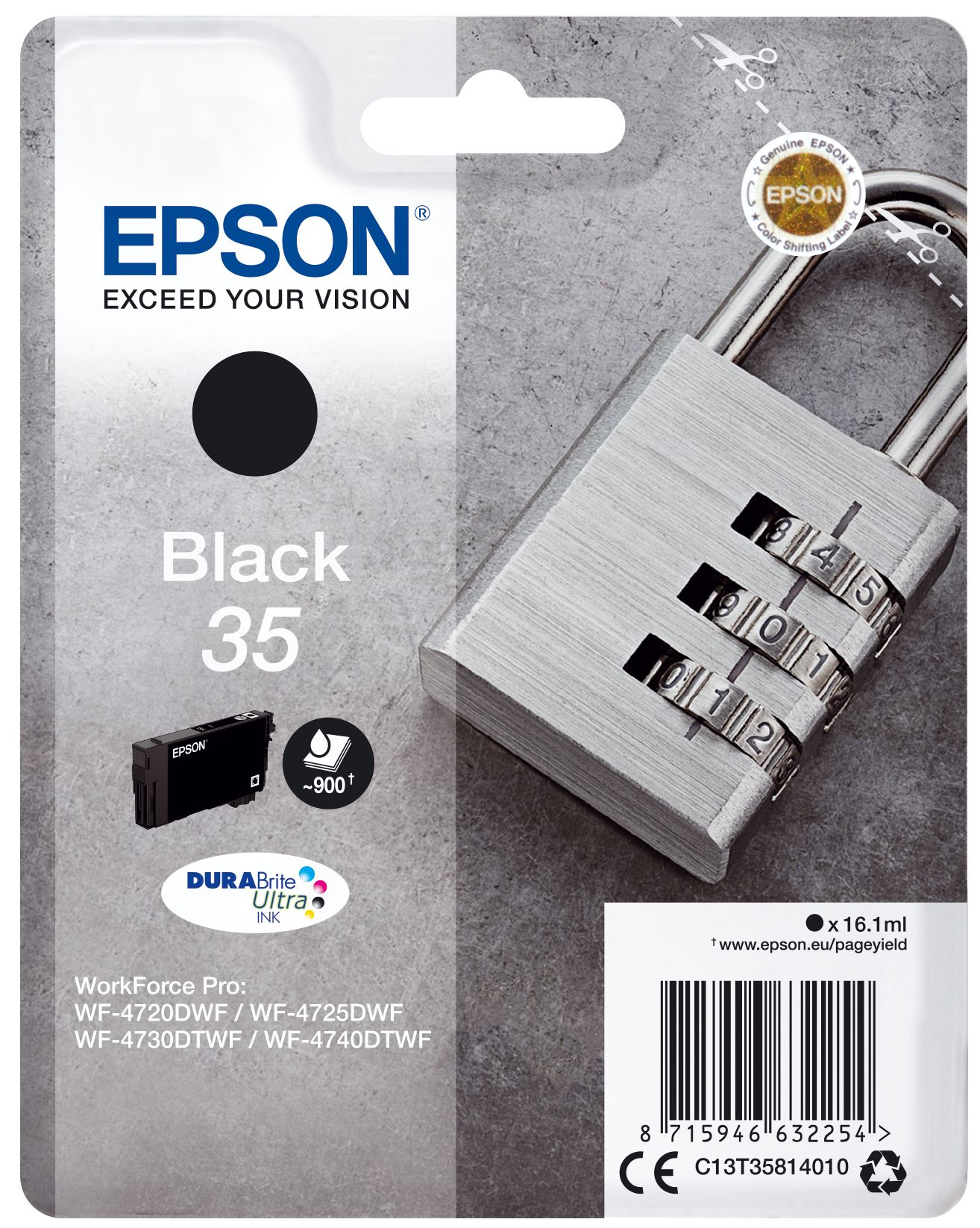 Image of Epson Padlock Singlepack nero 35 DURABrite Ultra Ink 074