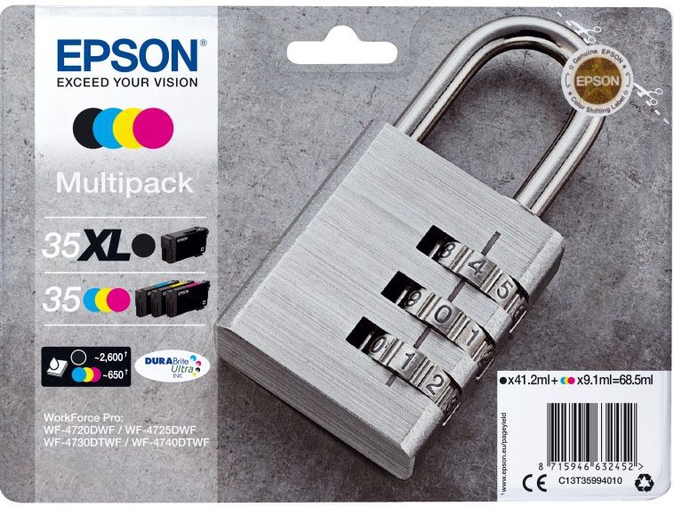 Image of Epson Padlock 35XL cartuccia Inkjet 1 pz Originale Resa elevata (XL) Nero, Ciano, Magenta, Giallo 074