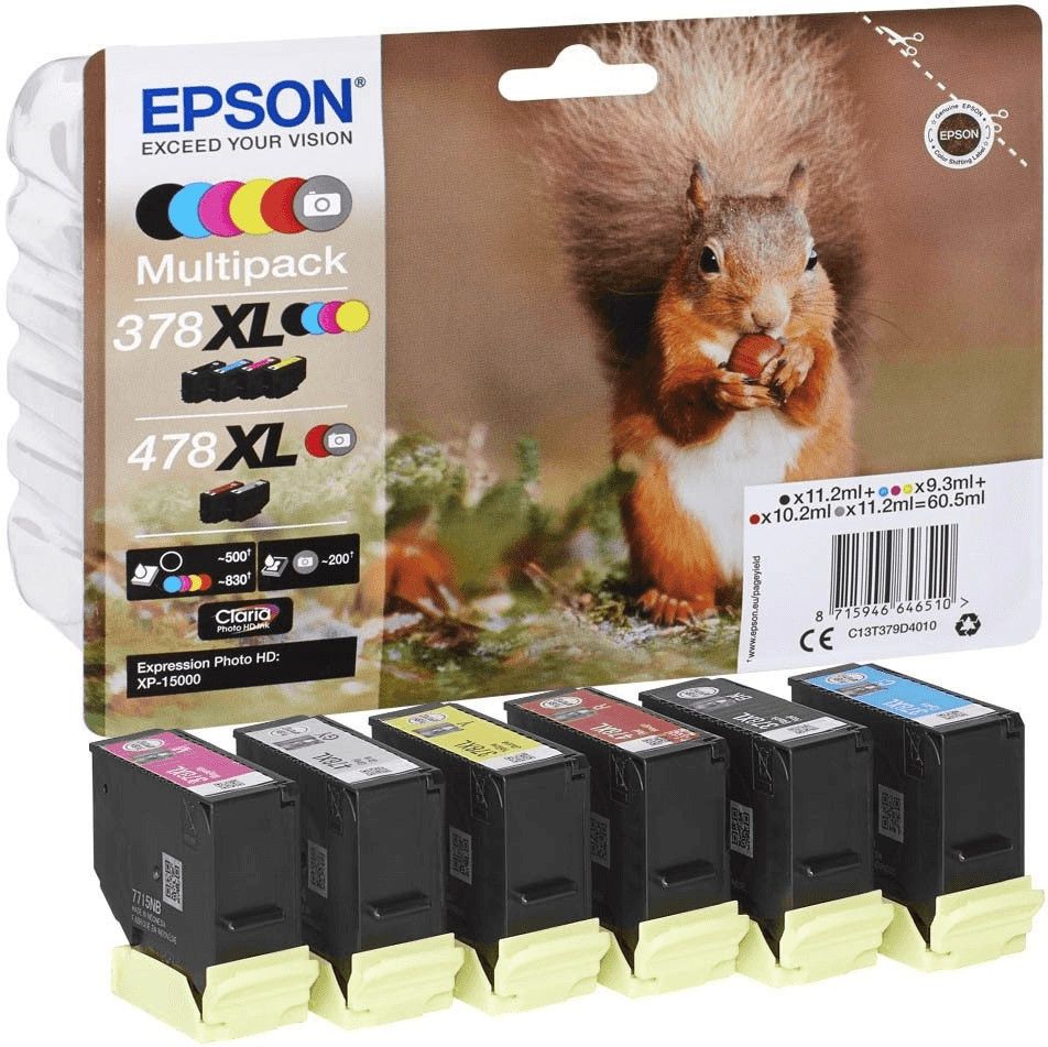 Image of Epson Squirrel Multipack 6-colours 378XL / 478XL Claria Photo HD Ink 074