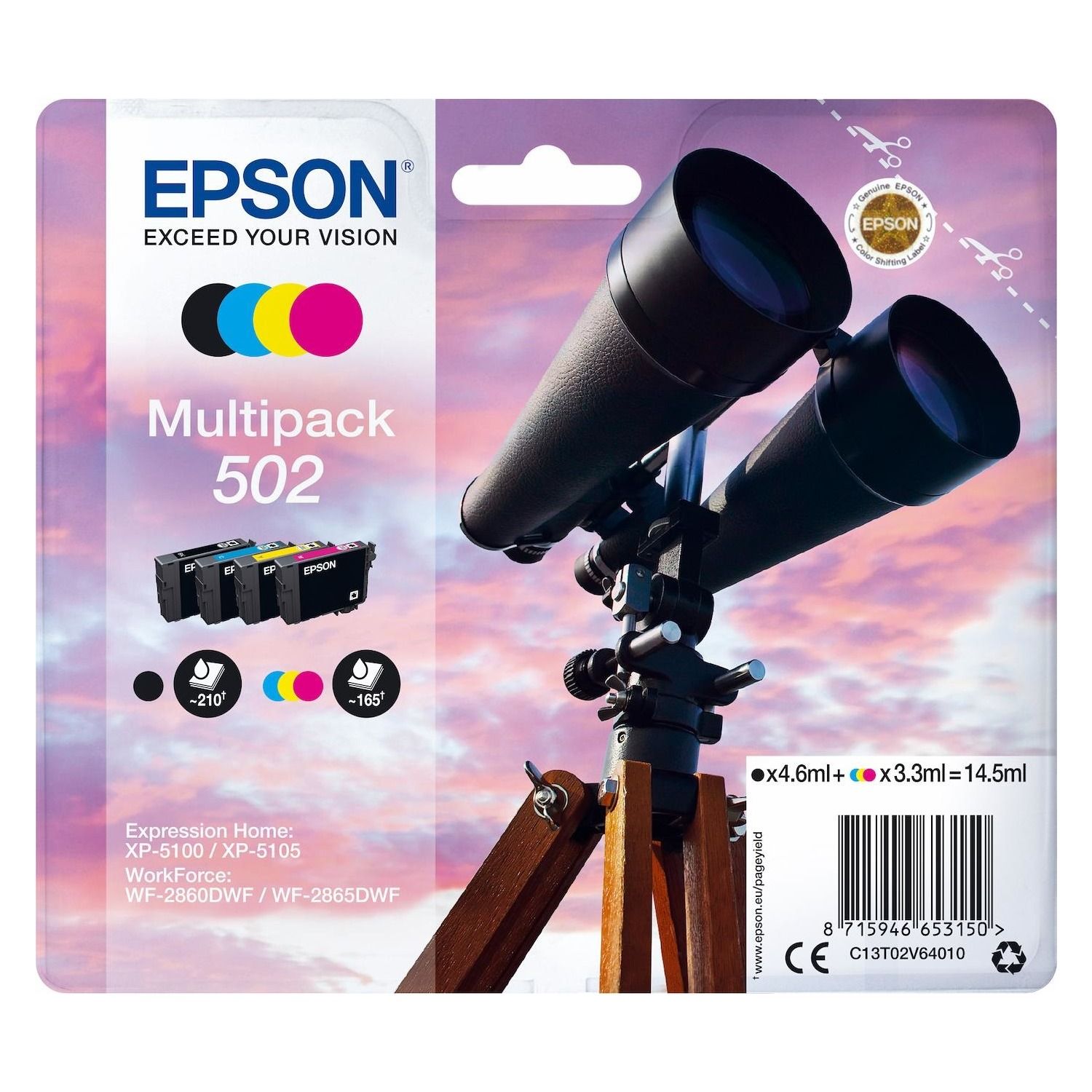 Image of Cartuccia Epson binocolo 502 multipack per WF2860 074