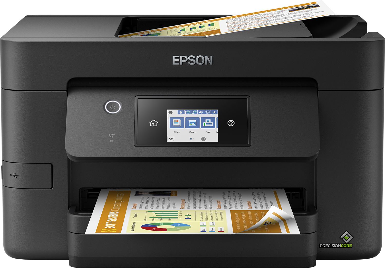 Image of Epson WorkForce Pro WF-3825DWF, stampante multifunzione A4 getto Inkjet (stampa, scansione, copia), Display LCD 6.8cm, WiFi Direct, 3 mesi inchiostro incluso con ReadyPrint 074