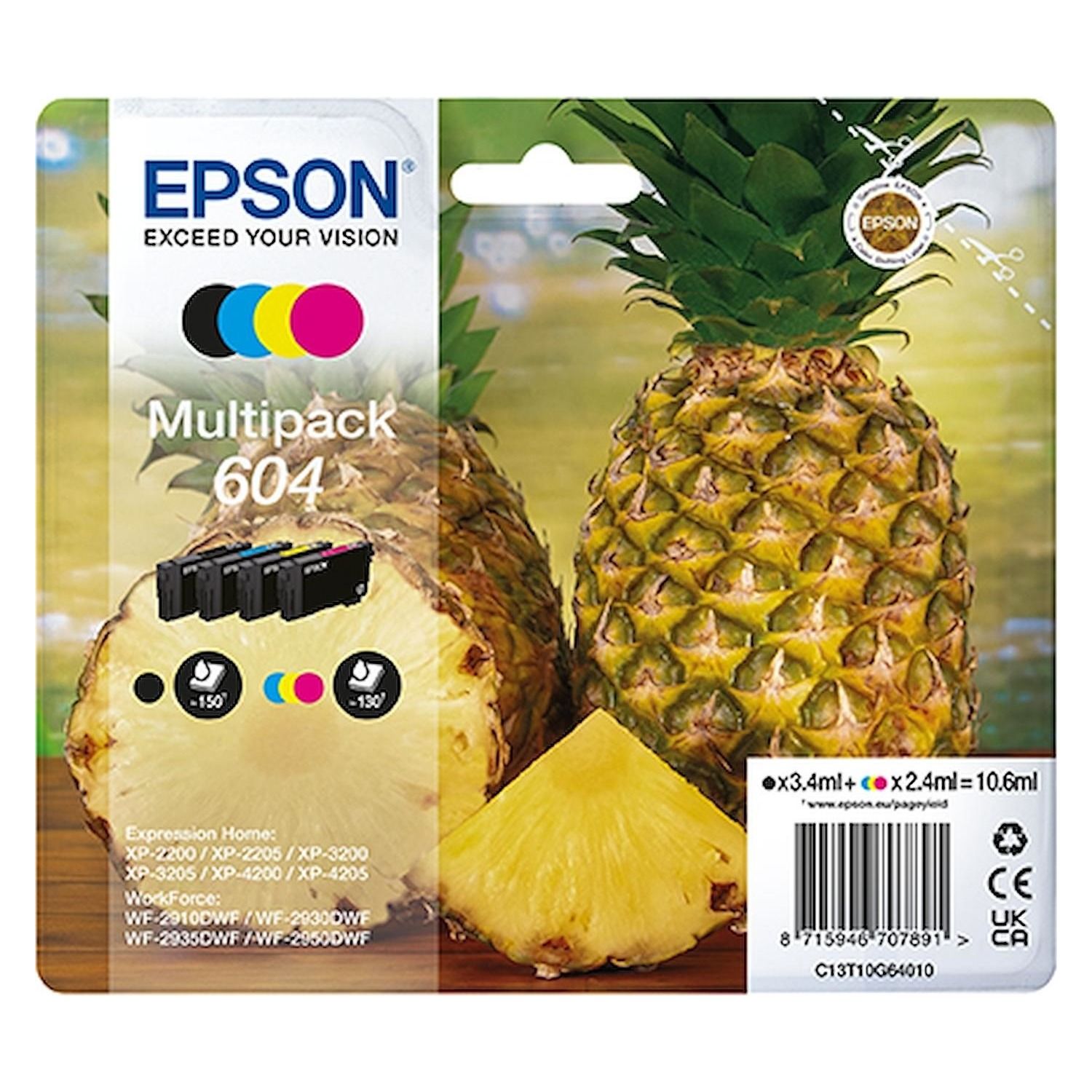 Image of Cartuccia multipack Epson serie ananas 604 4 colori 074