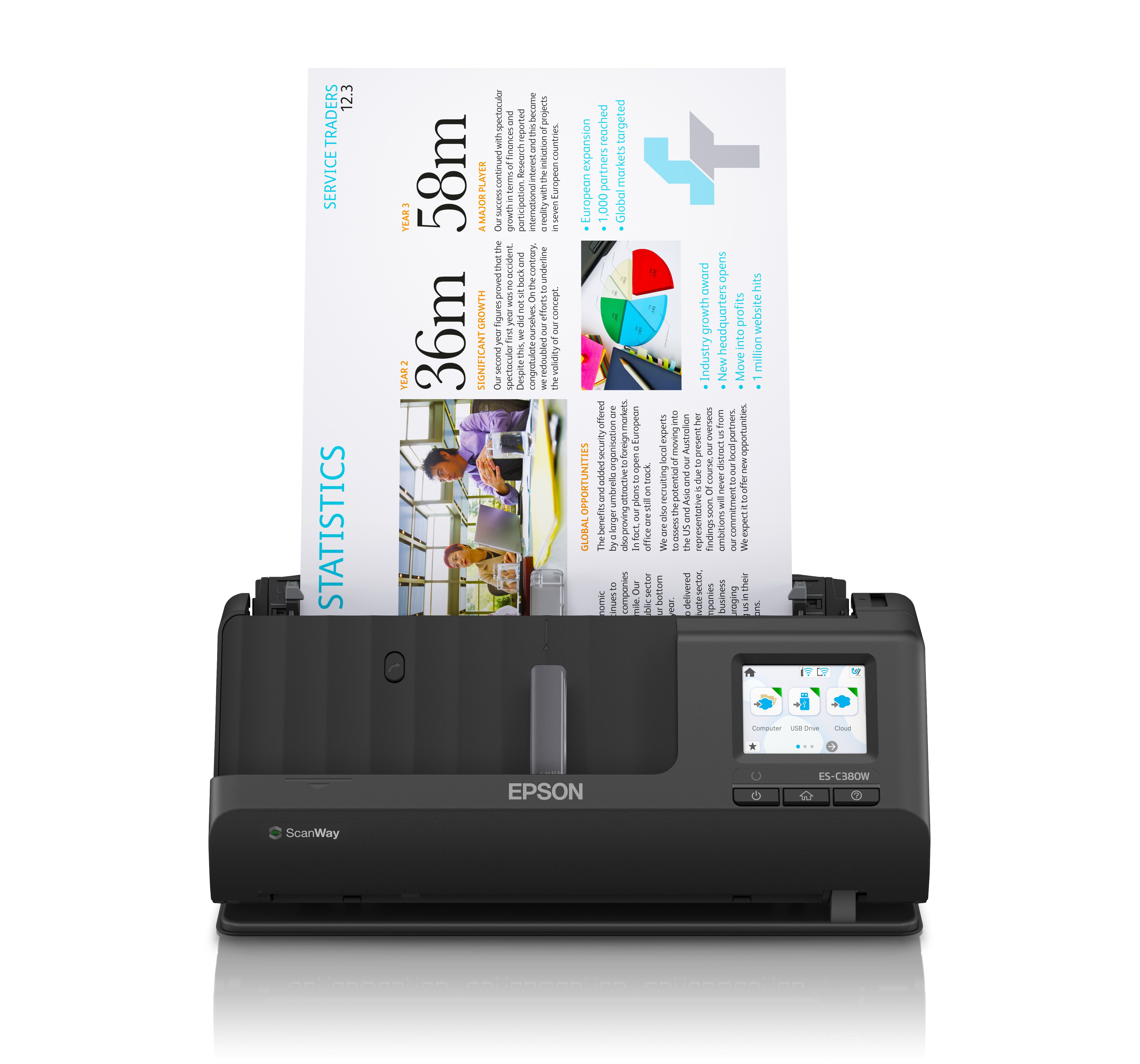 Image of Epson ES-C380W Scanner con ADF + alimentatore di fogli 600 x 600 DPI A4 Nero 074