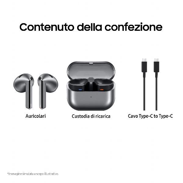 Image of Samsung Galaxy Buds3 Auricolari AI open-type True Wireless, Audio Hi-Fi, Impermeabilità IP57, argento 074