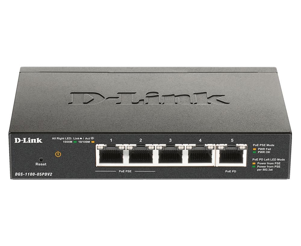 Image of SWITCH 5-PORT GIGABIT POE SMART MANAGED - DGS-1100-05PDV2 074