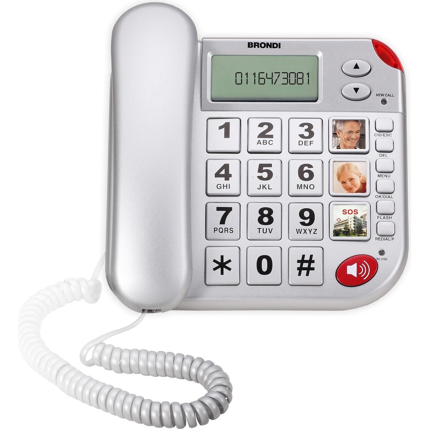 Image of Telefono a filo Brondi Superbravo Plus grigio argento 074